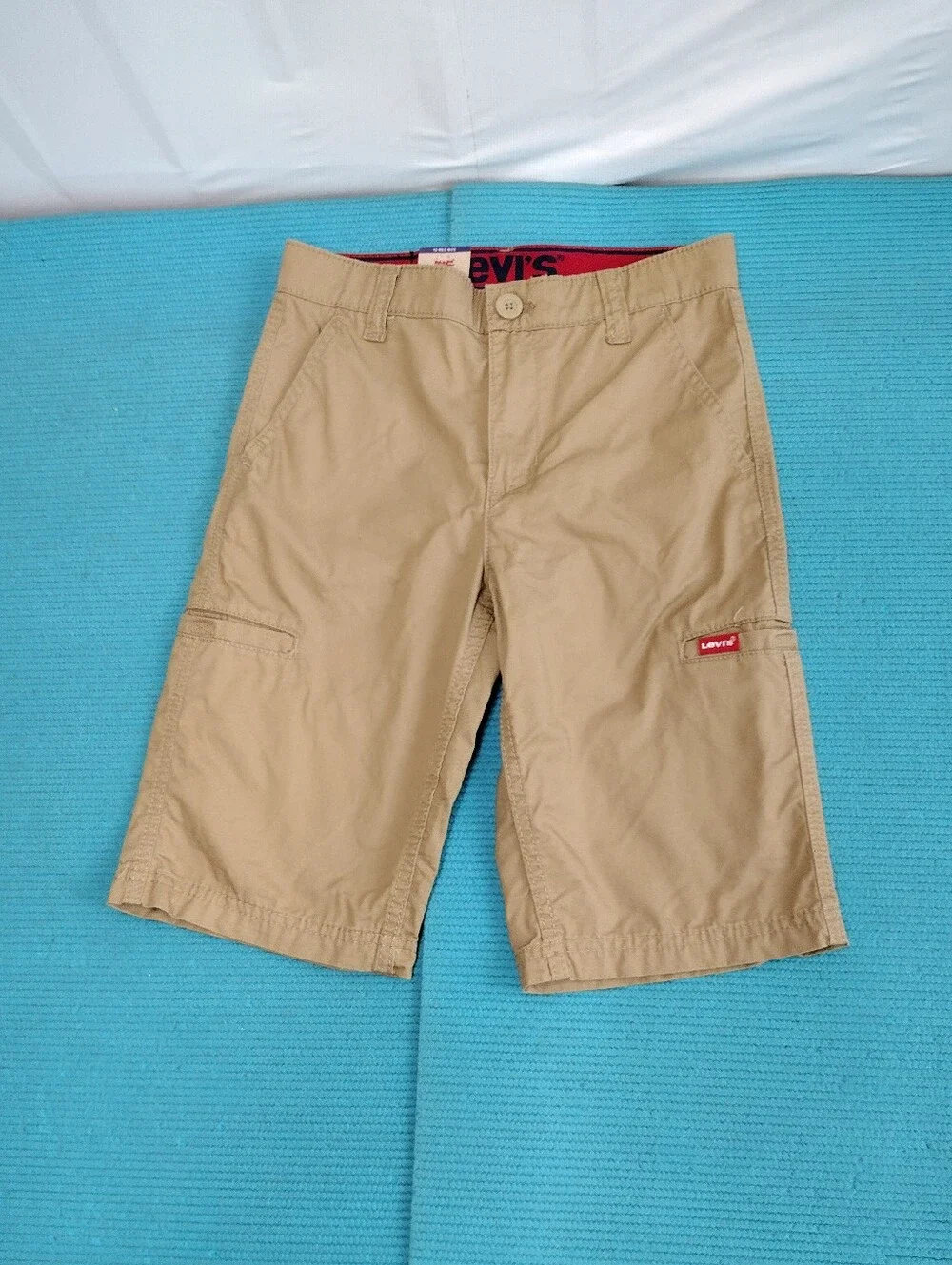 NWT Levi's Boy's Cargo Chino Shorts Bermuda Khaki Tan Size 10 Reg